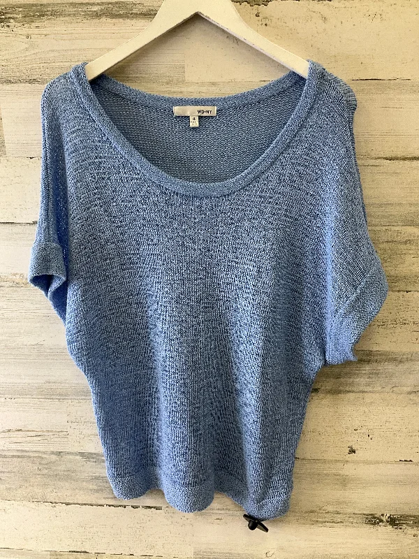 Women's Latvian Wool SweatersSweater Short Sleeve By Wdny In Blue, Size: Xl