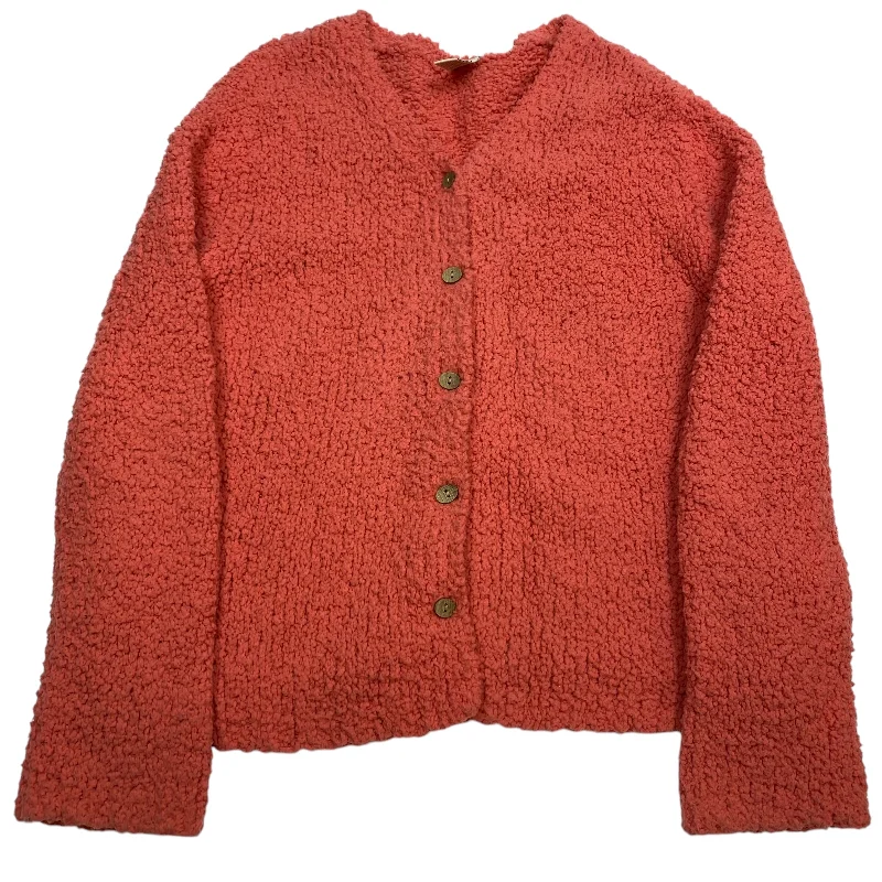 Women's Ribbed SweatersSweater Cardigan By J. Jill In Orange, Size: M