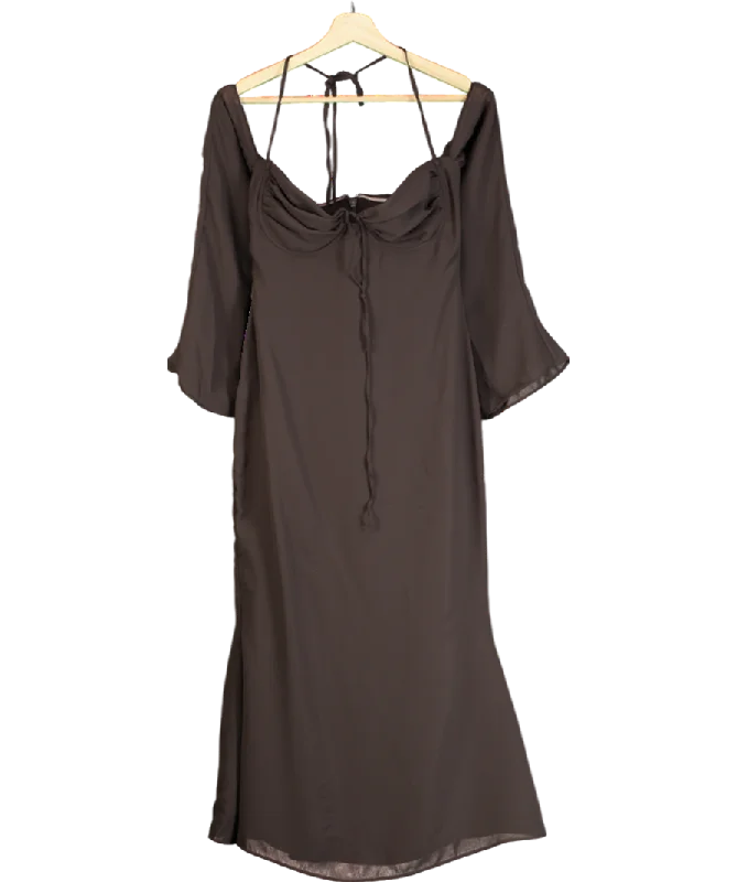 Women's Long Sleeve SweatersHouse of CB Brown Espresso Halter Midi Dress UK S