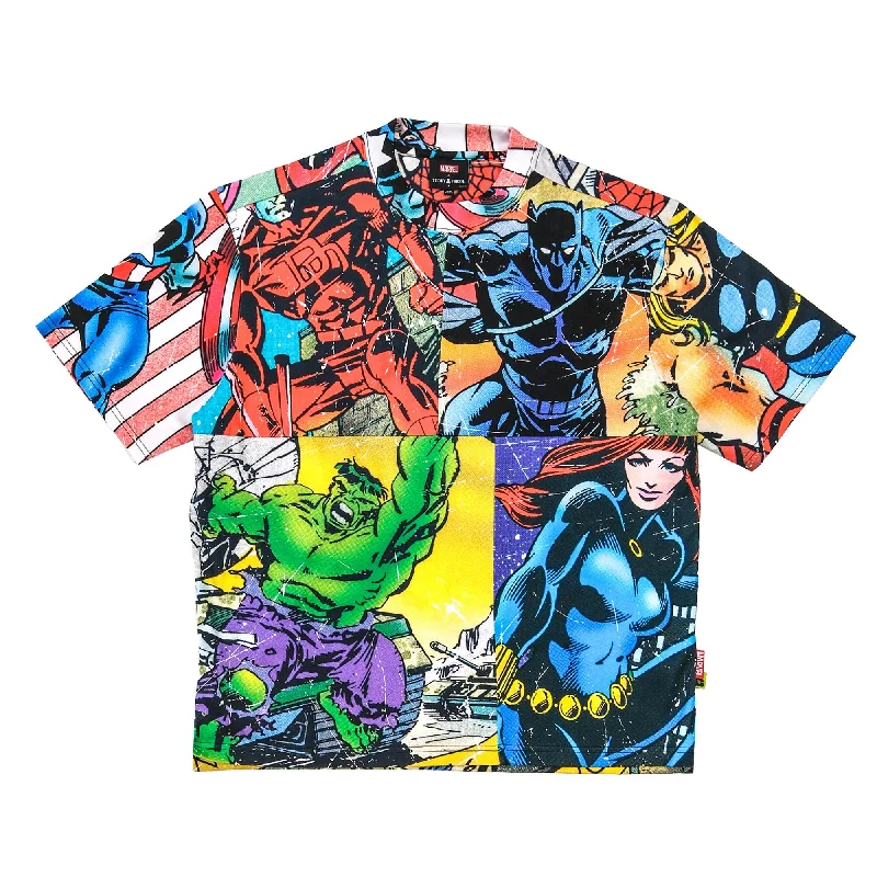 Women's Blouse with Boat CollarTF x Marvel Patchwork Tee