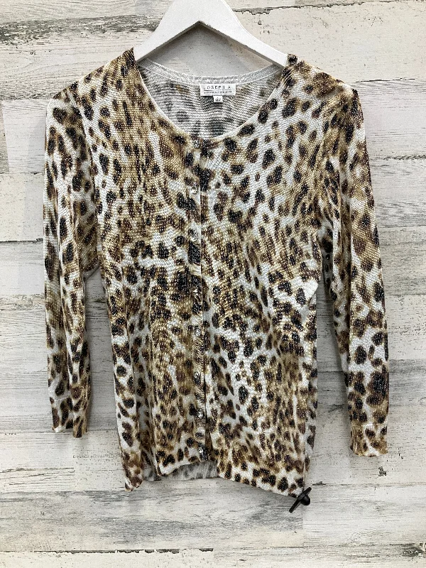 Women's Croatian Wool SweatersCardigan By Joseph A. In Animal Print, Size: L