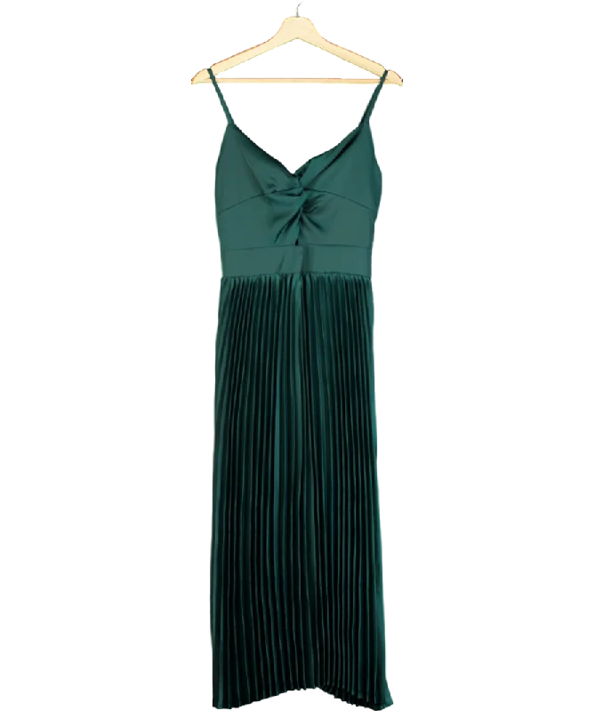 Women's Latvian Wool SweatersCupshe Green Satin Evening Knot V-neck Maxi Dress UK S