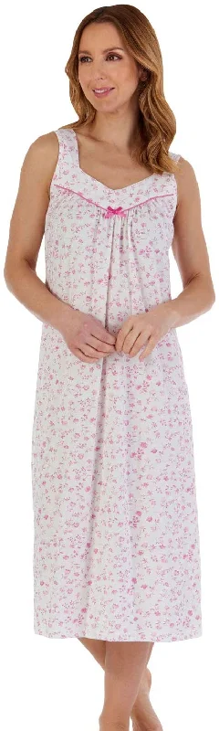 women's pajamas with a charming floral patternTrailing Floral Cotton Tank Knit Nightgown