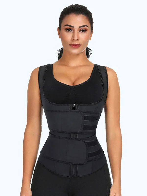 seamless body suit with long sleeves for full-body smoothing5065 Latex Vest with Double Belt