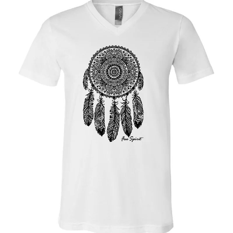 Women's Hooded Sweatshirts with Ombre LiningNative American Dreamcatcher Free Spirit Black Asst Colors V-Neck