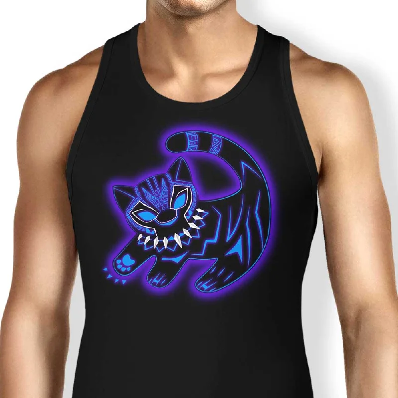 Women's Blouse with V-Shaped CollarThe Glowing Panther King - Tank Top