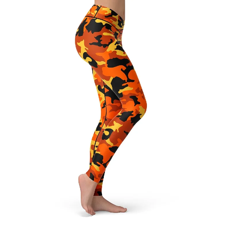 Orange Camo Leggings