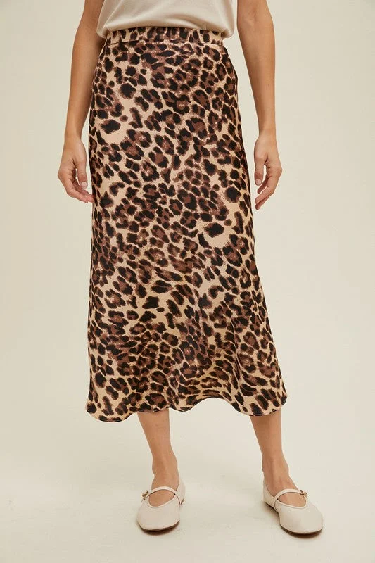 Women's Quick-Dry SkirtsAnimal Print Elegance Midi Skirt