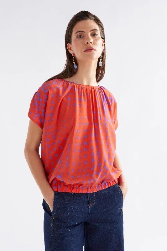 Women's Blouse with Square CollarFilma Top Aero Print