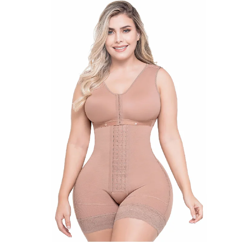 plus-size waist cincher with lace overlaySonryse 086BF Fajas Colombianas Postquirúrgica y Postparto Stage 2