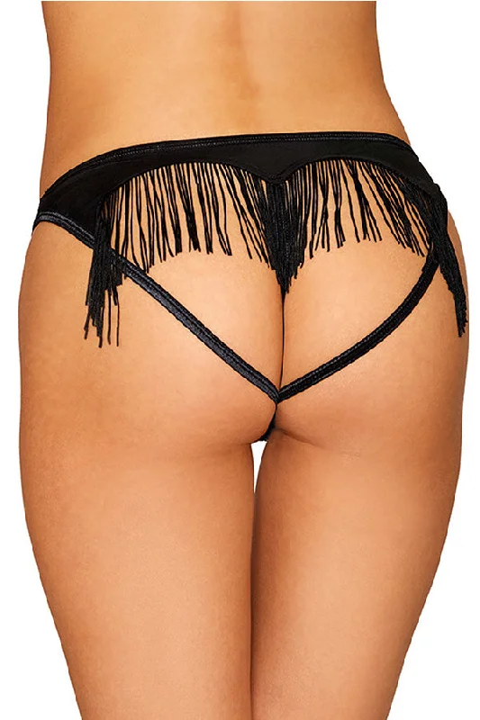 lace trimmed thong panties for womenMicrofiber heart-back panty