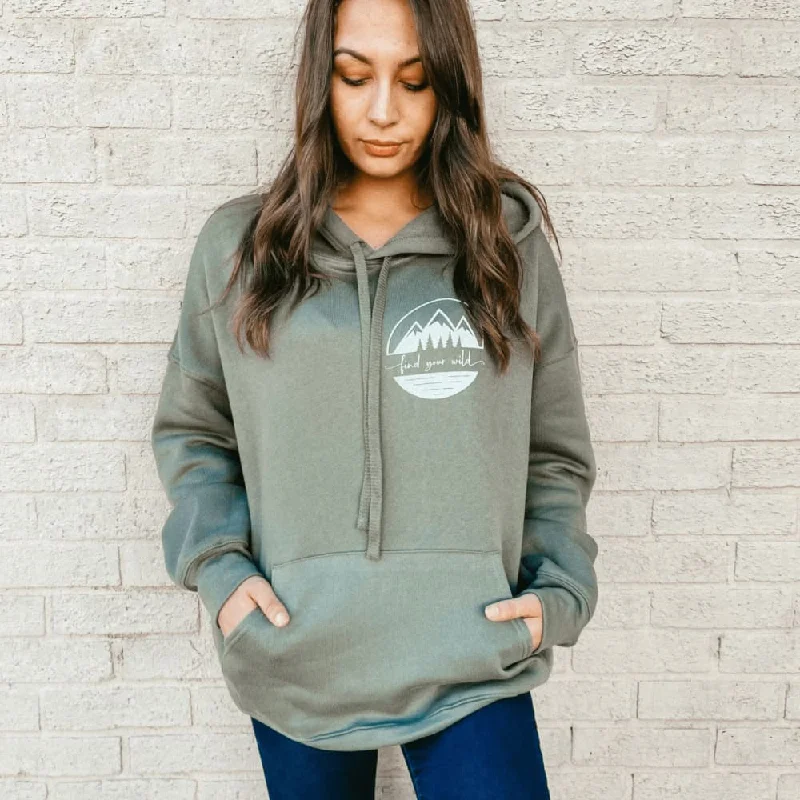 Women's Hooded Sweatshirts with Ribbed WaistFind Your Wild Hoodie