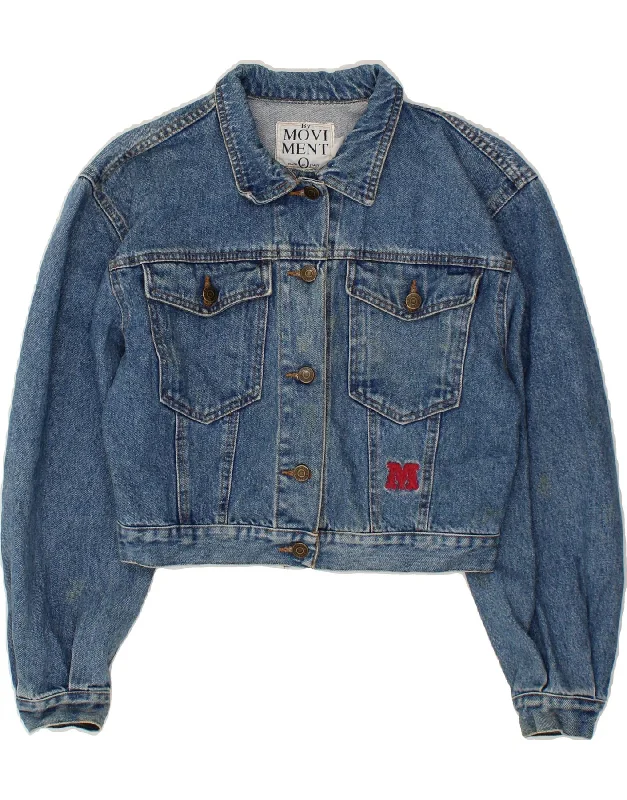 Women's Coats with BeltMOVI MENTO Womens Crop Denim Jacket UK 14 Medium Blue