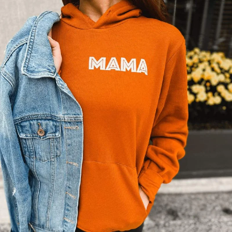 Women's Hooded Sweatshirts with Velcro ClosureRetro Mama Hoodie