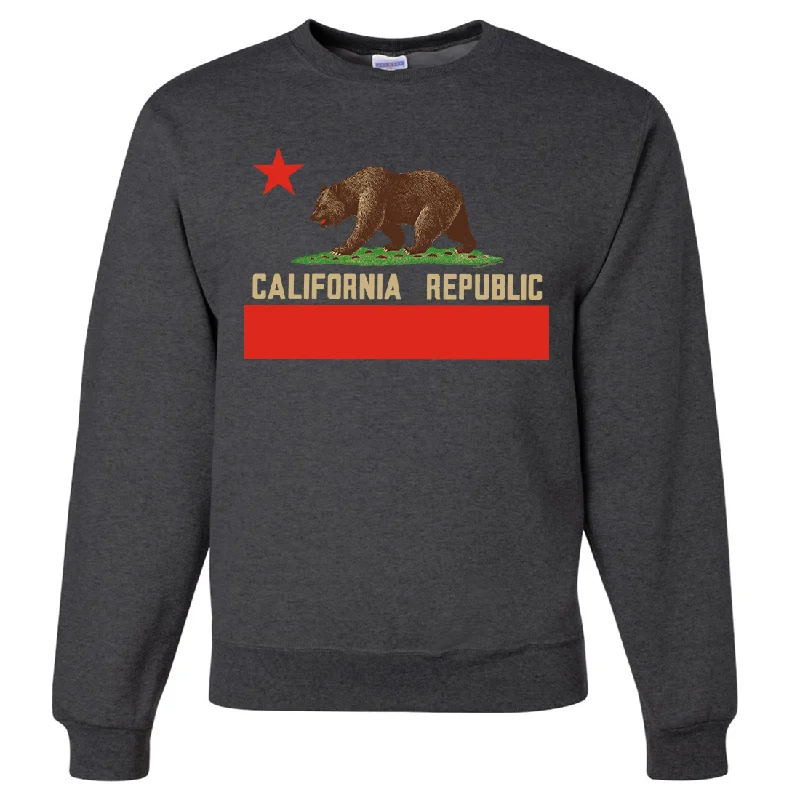 Women's Hooded Sweatshirts with Soft FabricDon Pimentel California Republic Bear Flag Crewneck Sweatshirt