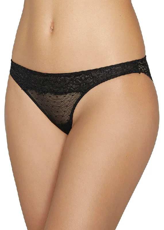 seamless panties with a concealed pocket, moisture-wicking finish, and stretchable fabric for convenience, comfort, and a smooth undergarment line.Braga Mini Fantasía Negro Ysabel Mora