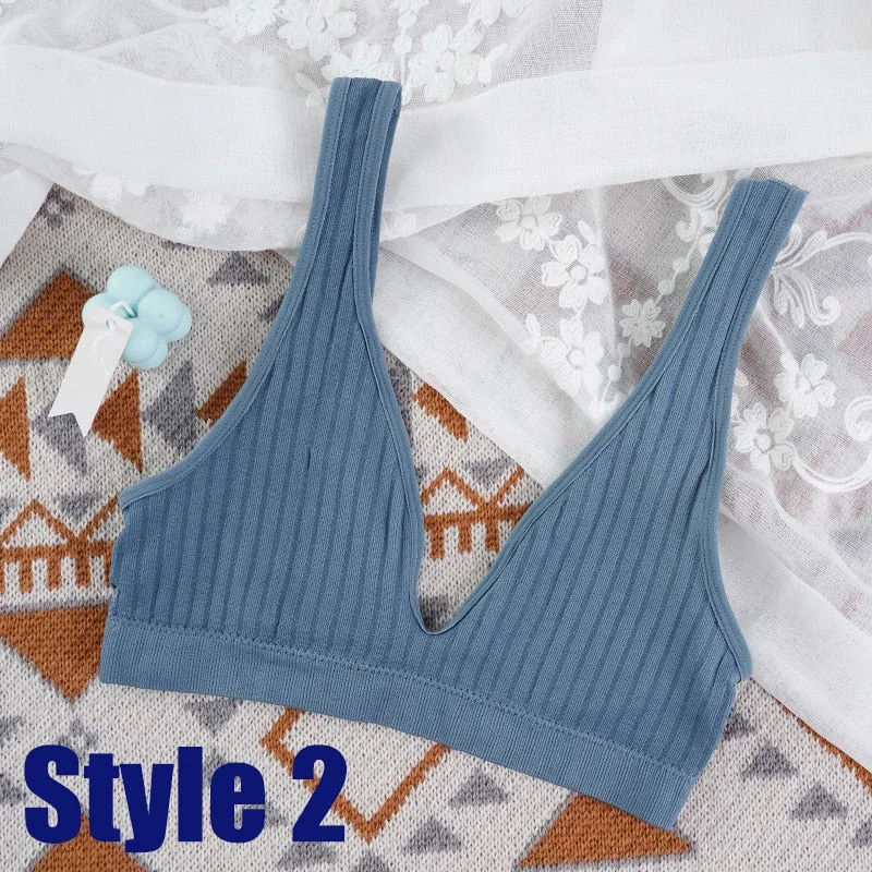 No pad blue bra