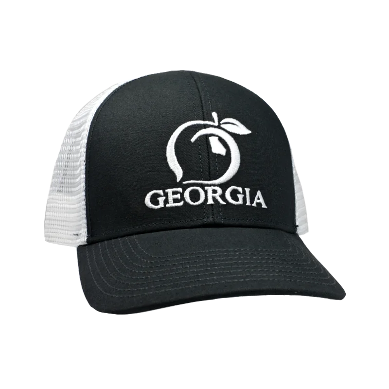 Women's Jumpsuits with U-Shaped CollarPeach State Pride Georgia Black & White Trucker Hat