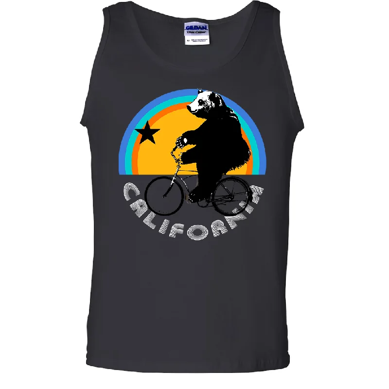 Women's Hooded Sweatshirts with Fleece LiningCalifornia Bear On Bike Asst Colors Tank Top