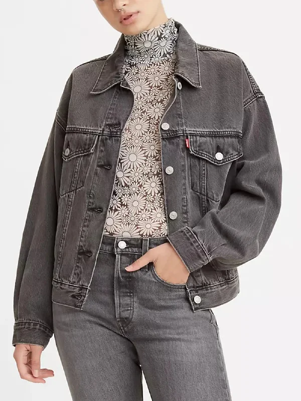 Women's Coats with Fur Trimmed Collar90's Trucker Jacket