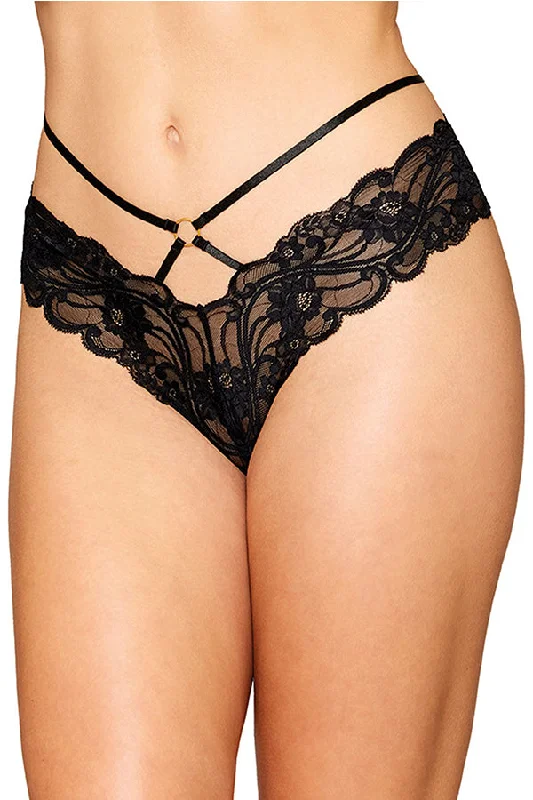 cheeky cut lingerie panties for womenStretch lace cheeky open-crotch thong