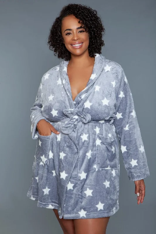 women's pajamas for those who appreciate soft, breathable fabricsGeovan Plush Robe Dark Grey White