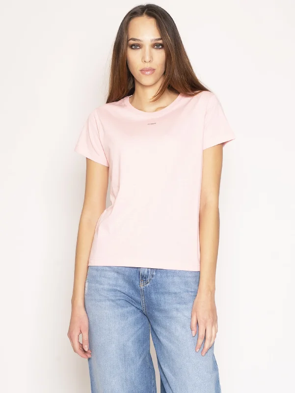 Women's Blouse with Long LengthT-Shirt Basico con Micro Stampa Pink