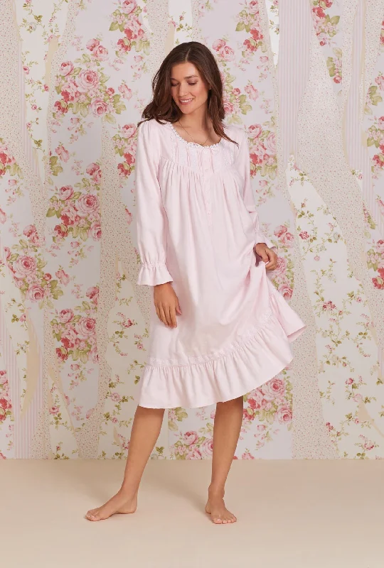 women's pajamas with a playful printEileen West Heritage Cotton Flannel Embroidery Waltz Nightgown