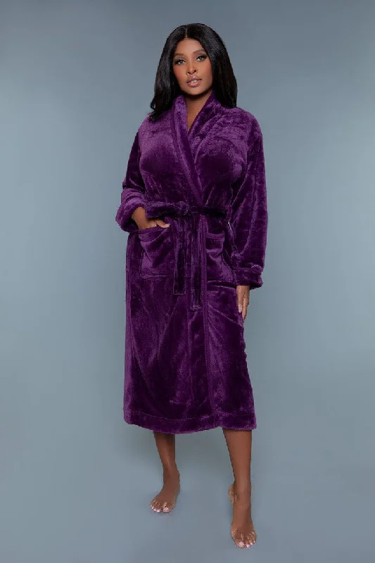 women's pajamas for lounging around the houseGeovan Comfy Plush Robe Purple