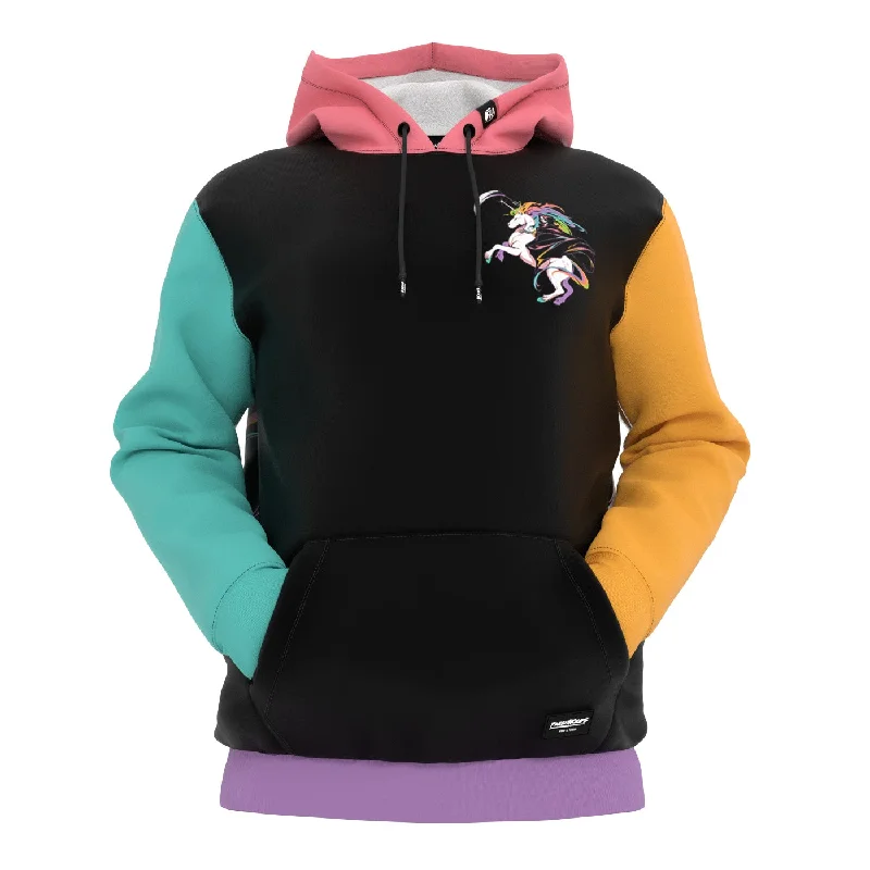 Women's Hooded Sweatshirts with Flap PocketsDeath Unicorn Hoodie