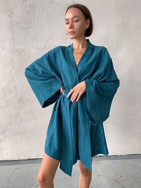 women's pajamas with hidden pocketsRobe de Chambre Kimono Pour Femme "Délicatesse Matinale"