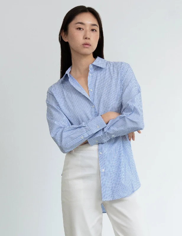 Women's Blouse with Square CollarCotton Relaxed Shirt