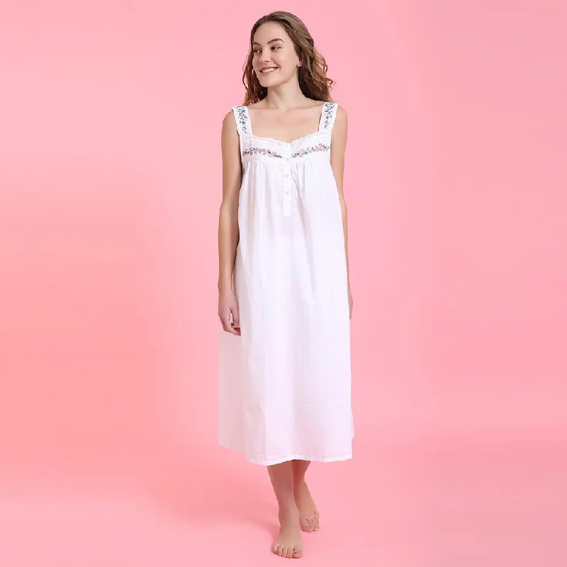 women's pajamas for a night of restDragana 100% Woven Sleeveless Cotton Gown