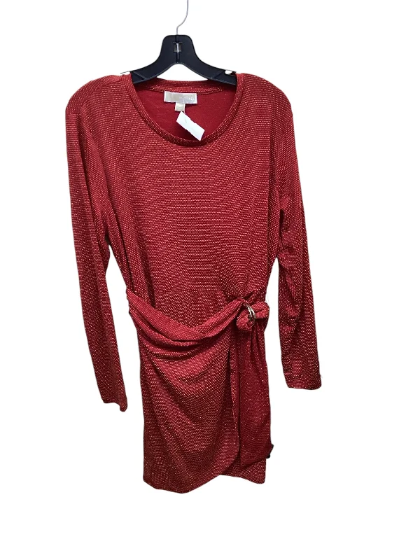 Women's Notched Collar DressesDress Party Short By Michael By Michael Kors In Gold & Red, Size: Xl