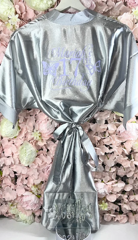 women's pajamas with a vintage lookPersonalised Robe | Silver