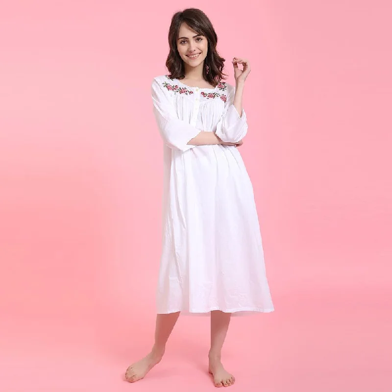 affordable women's pajama setsTeodora 100% Woven Cotton Gown