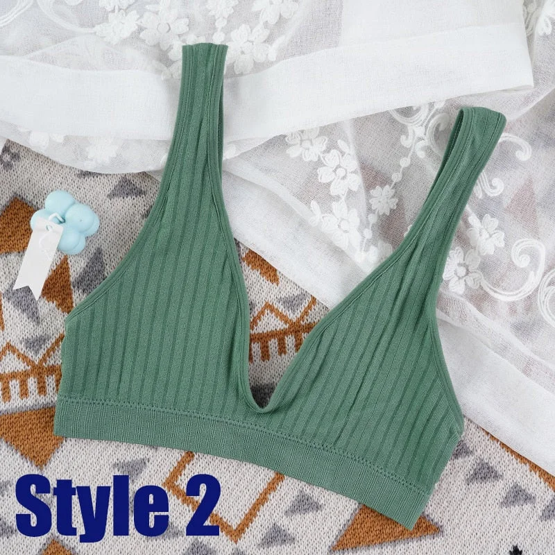 No pad green bra