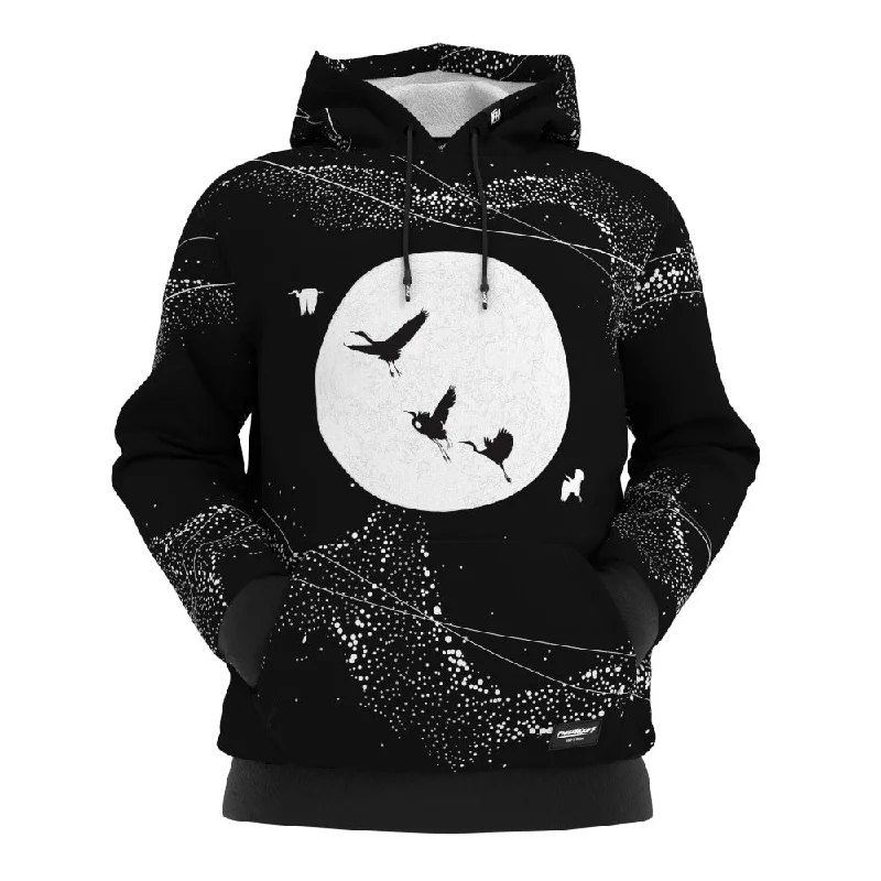 Women's Hooded Sweatshirts with Mid WaistBirds and Moon Hoodie