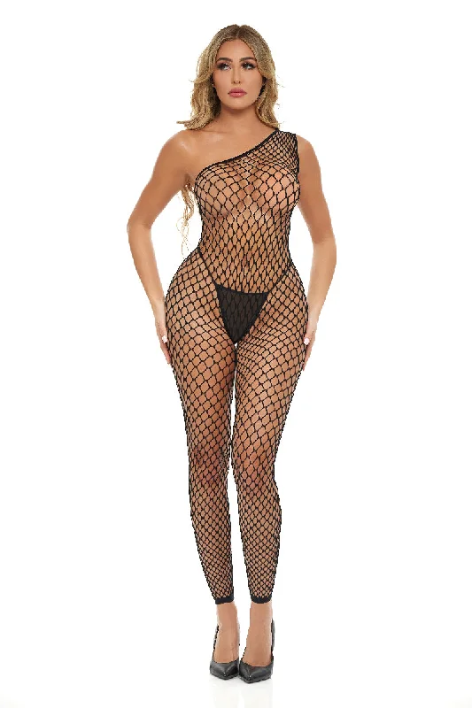 plus-size sports bra with high-impact supportLet's Link Bodystocking - One Size - Black