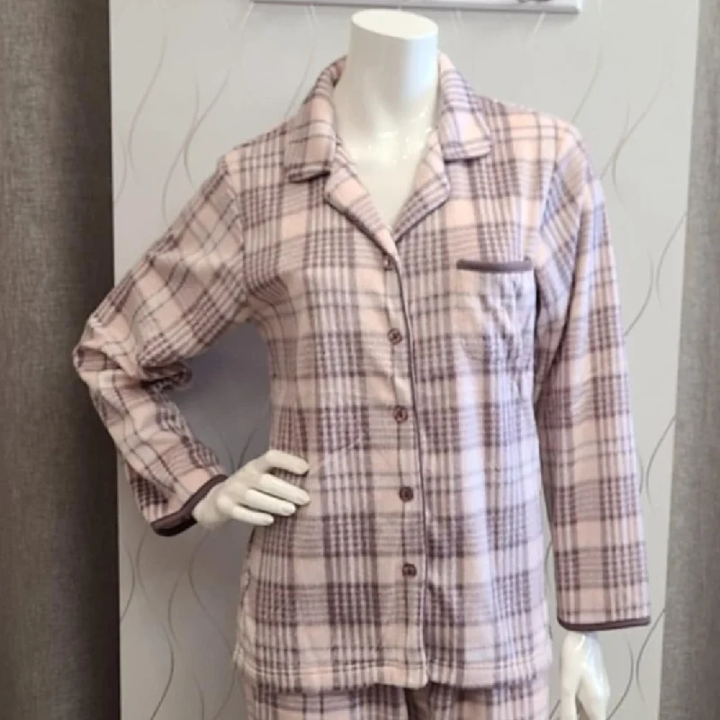 women's pajamas with a touch of whimsical funPatricia Minky Plaid PJ Set