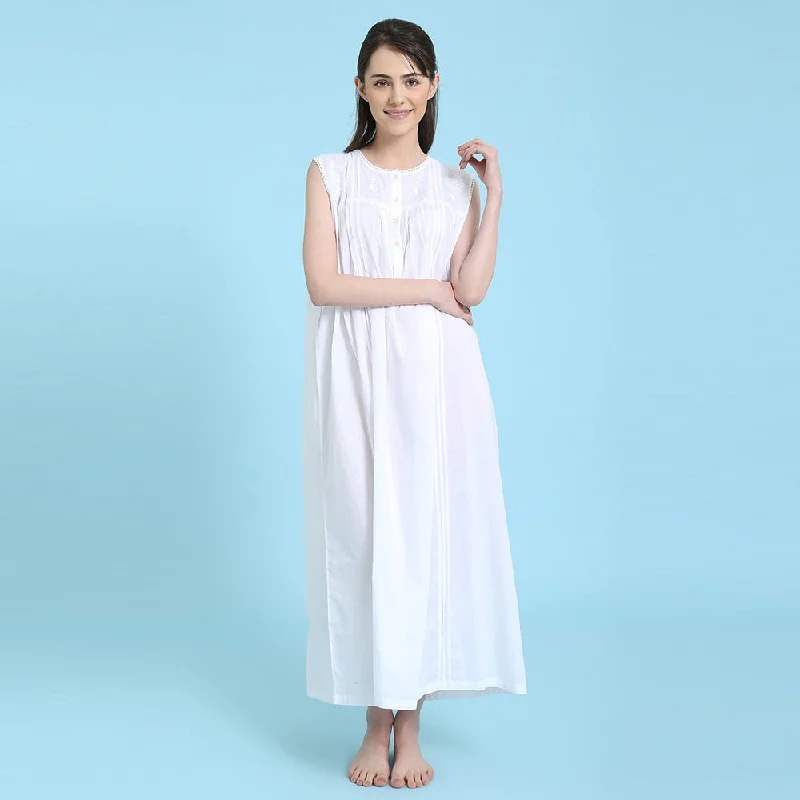 women's pajamas for all-season comfortLaura Woven Cotton Sleeveless Gown