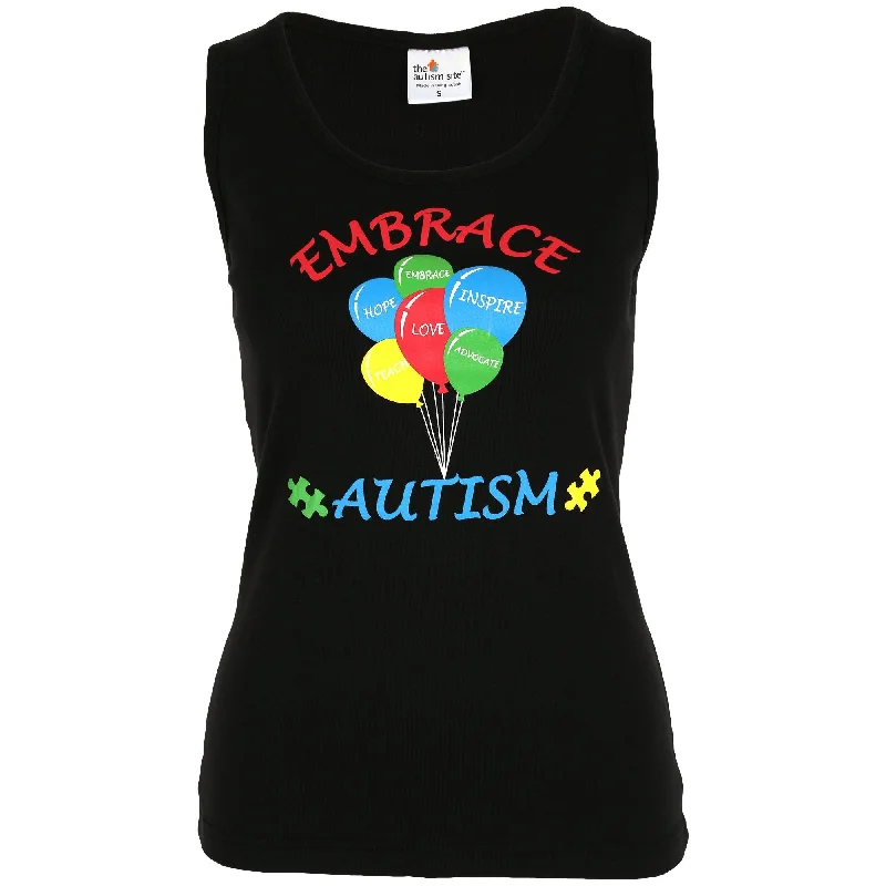 Women's Blouse with Shirt CollarEmbrace Autism Balloons Tank Top