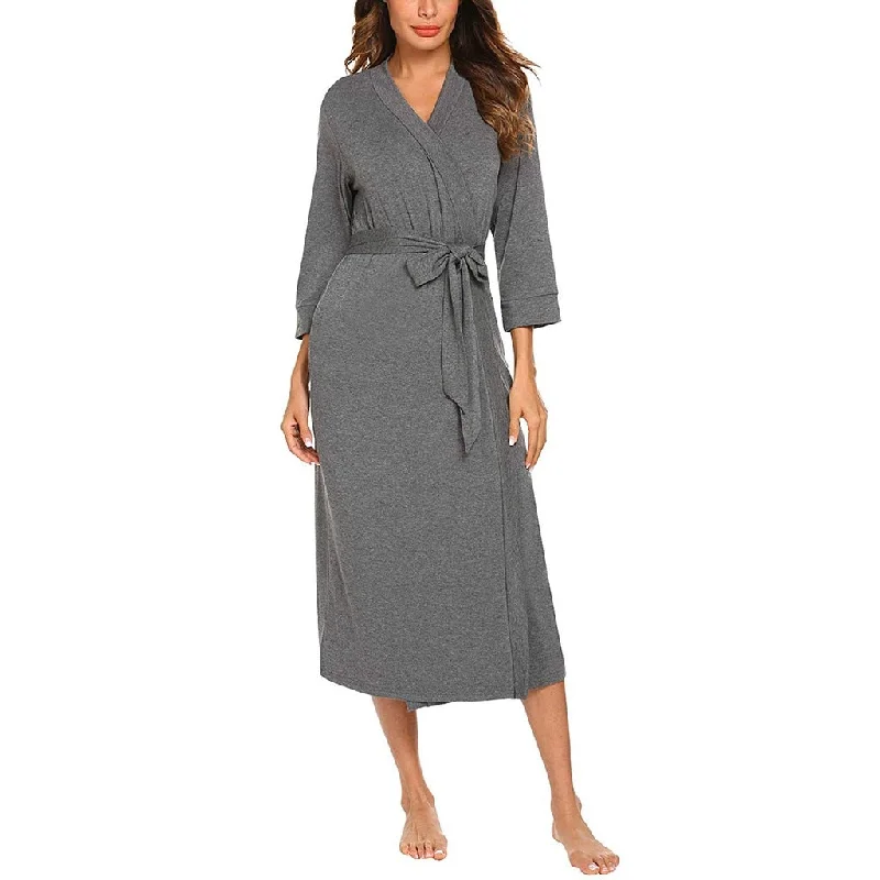 women's pajamas with a subtle shimmerV-neck with Belt Long Robe