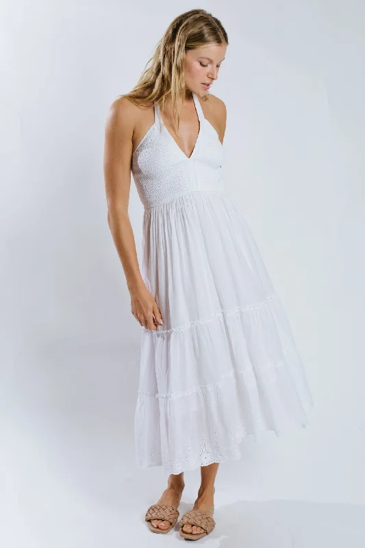 Women's Boat-Back DressesSashi Midi Halter Dress