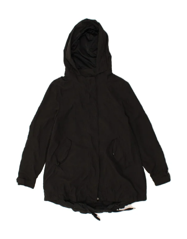 Women's Coats with Fur TrimmedADIDAS Womens Loose Fit Hooded Raincoat UK 10 Small Black Polyester