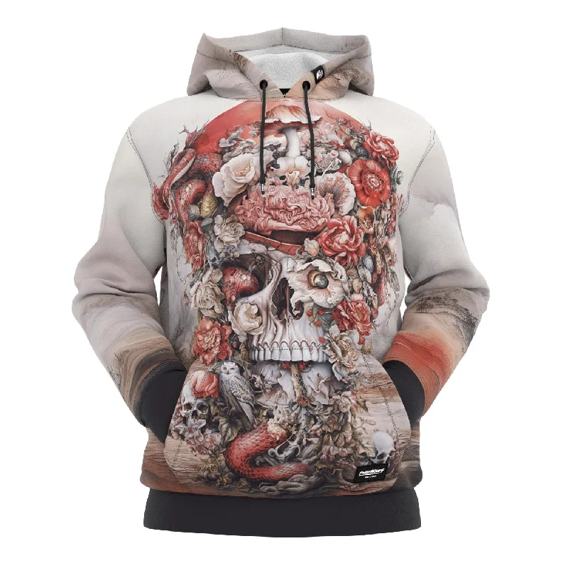 Women's Hooded Sweatshirts with Button ClosureBloom of Mortality Hoodie