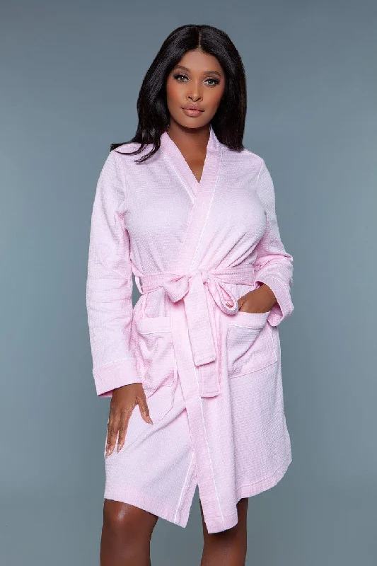 women's pajamas for gift-givingGeovan Waffle Self Tie Robe Light Pink