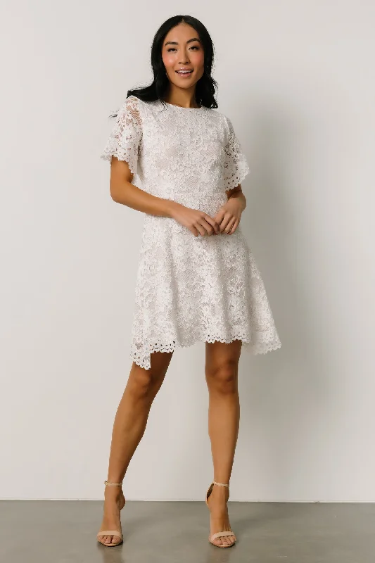 Women's Pleated ShortsAasha Lace Short Dress | Off White