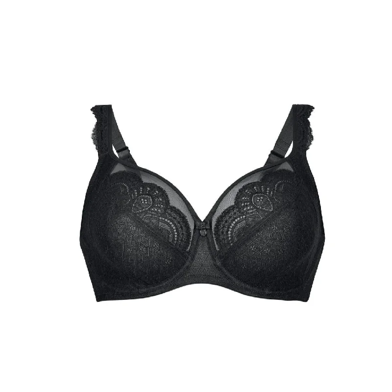 wireless bra with stretch fabricROSA FAIA SELMA WIRED FULL CUP BRA BLACK