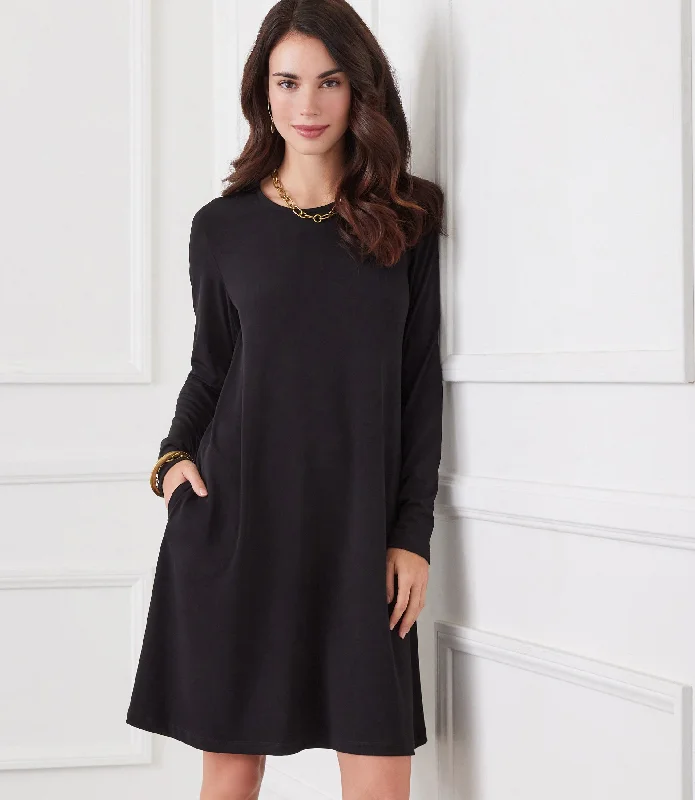 Women's Off-Shoulder DressesLong Sleeve Travel Jersey Dress